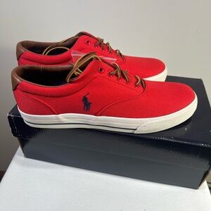 Polo Ralph Lauren - Vaughn SK-VLC Red Cordura Leather Shoes, Men’s size 10.5 NWT